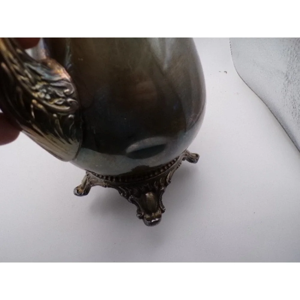 Vintage Silver Plated Footed Coffee Pot Teapot‎ Server Ornate Handle Spout